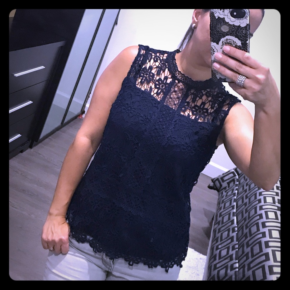🖤 Navy Lace Shirt 🖤